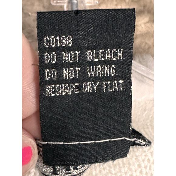 Y2K Lisa International Faux Fur Bubble Cardigan Sweater Ivory Sz S Apres Ski EC - Picture 11 of 16